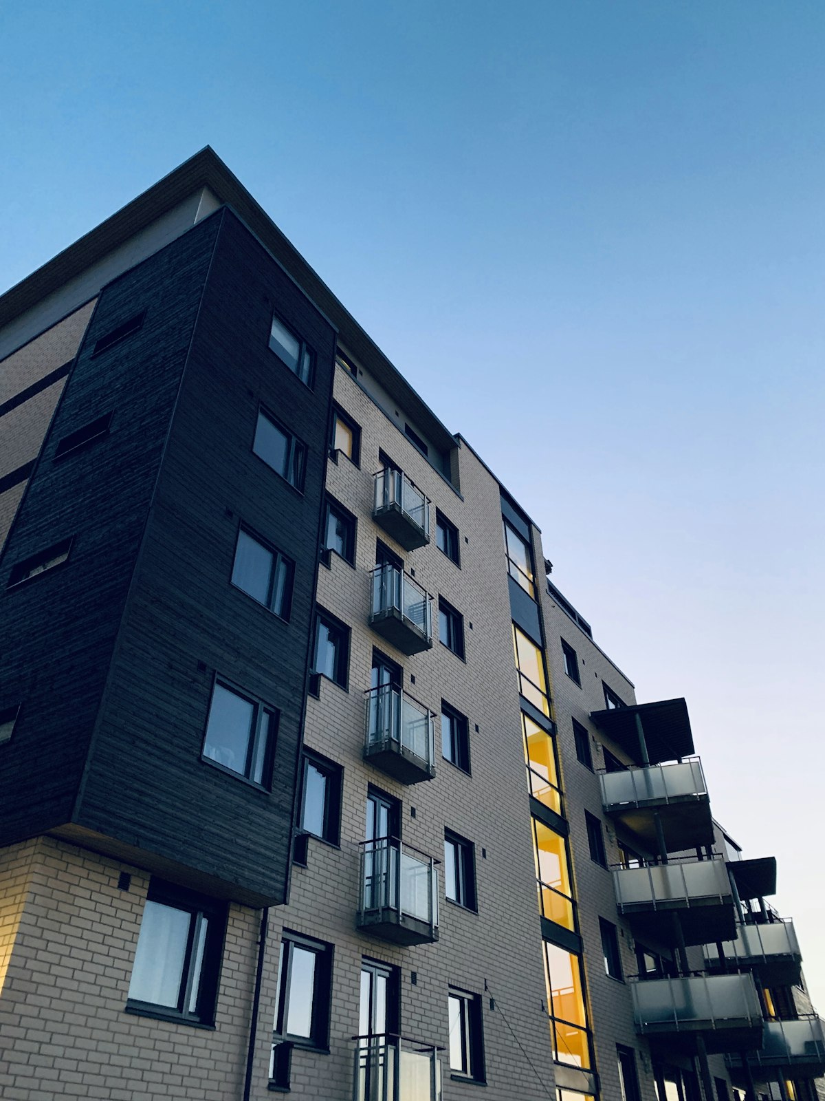 Façade of a new residential building in France